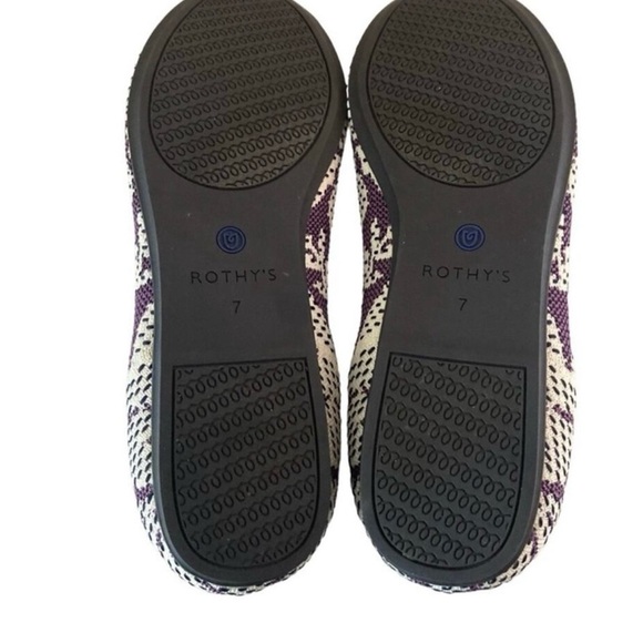 Rothy's RARE Wisteria Purple & White Women's Flats - 7 - Picture 6 of 8